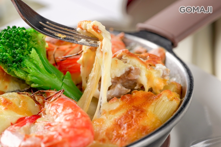 法式奶油海鮮焗烤+荔枝美人