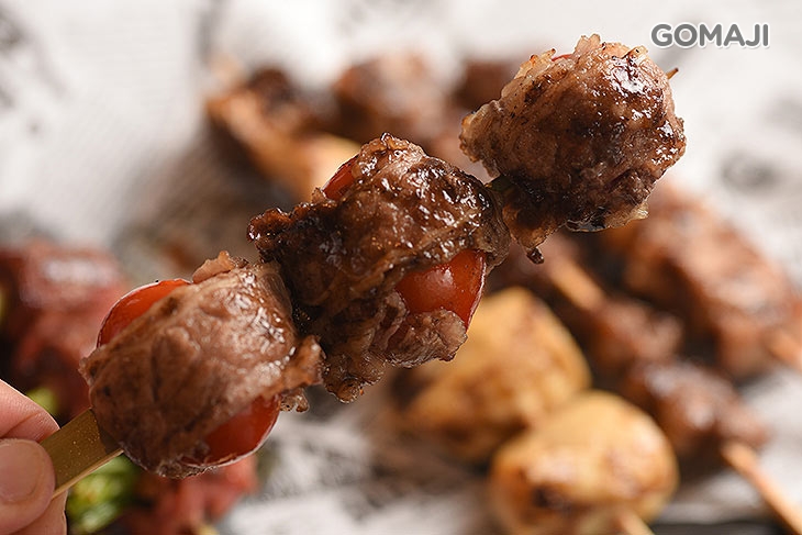 梅花豬串燒/雞腿肉串燒 /牛五花串燒/烤杏鮑菇