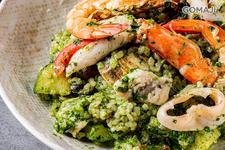 奶油海鮮菠菜燉飯