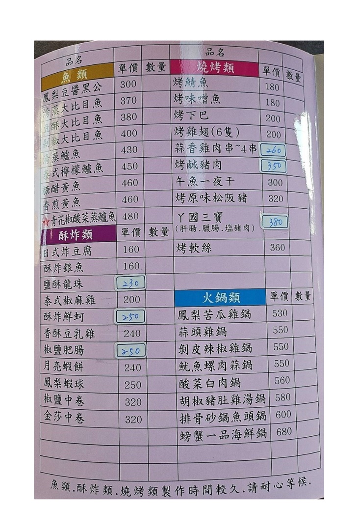 菜單