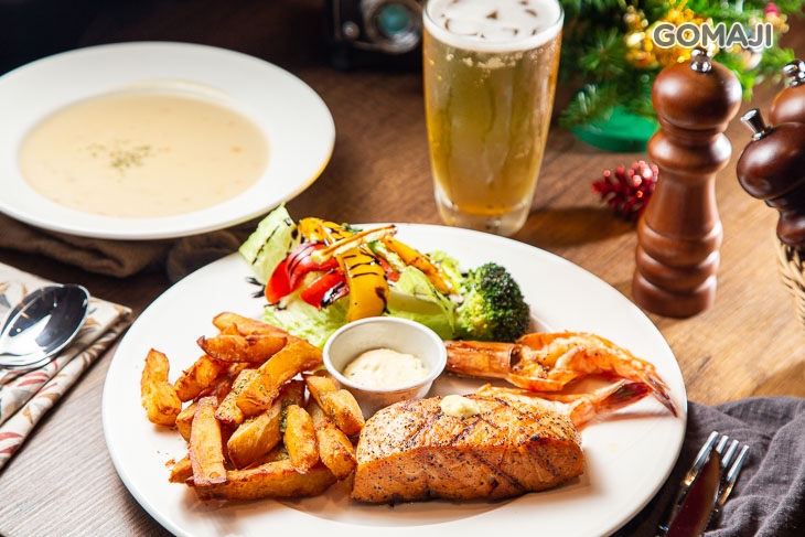 舒肥香煎鮭魚佐大蝦