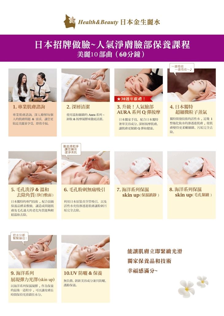 人氣淨膚臉部保養課程