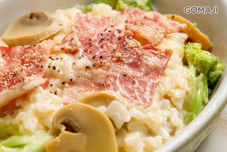 奶油培根蘑菇燉飯