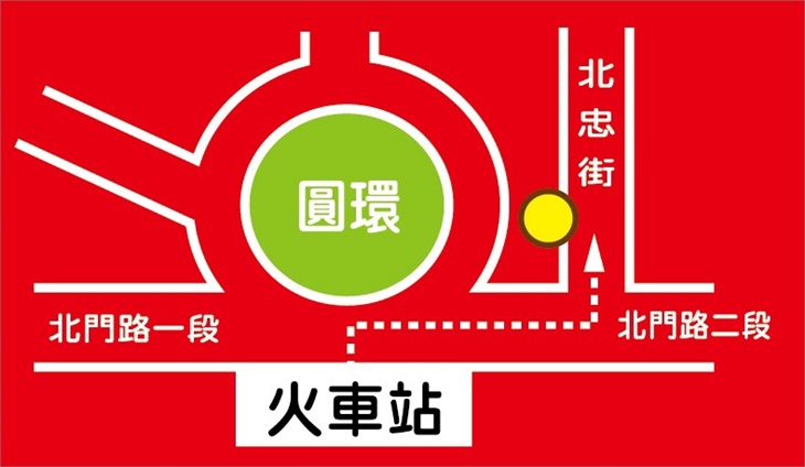  ▼台南文創機車出租（站前店）位置圖