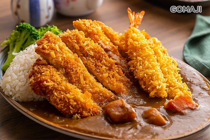 海陸豬排炸蝦咖哩飯