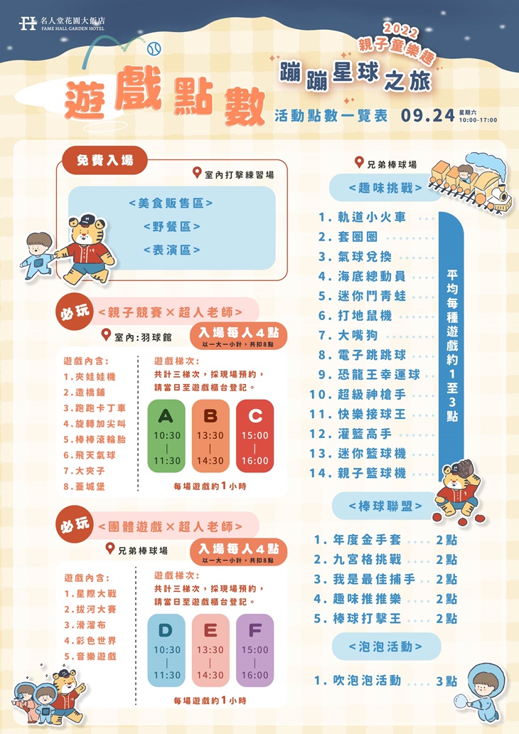 2022名人堂親子童樂趣-蹦蹦星球之旅(早鳥限定套票)