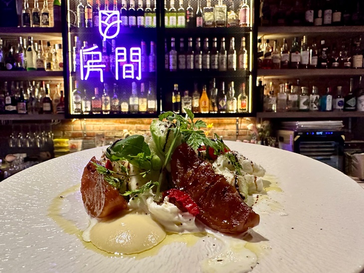 炭烤絲瓜與絲綢乳酪