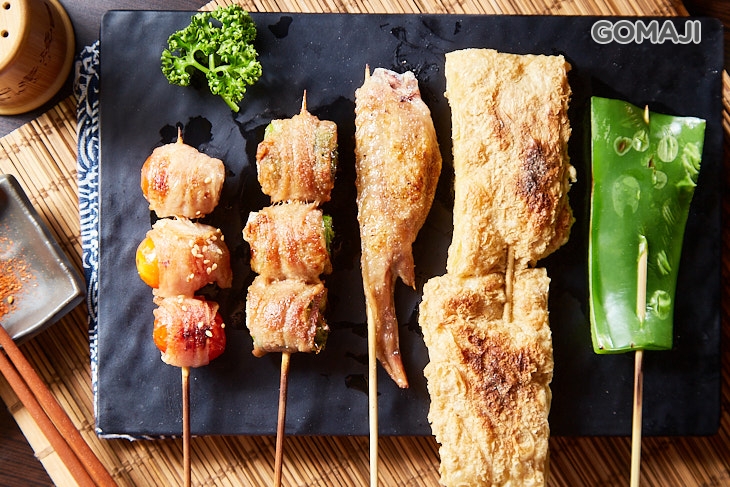 豬肉捲番茄+豬肉捲青蔥+雞翅+青椒+豆皮