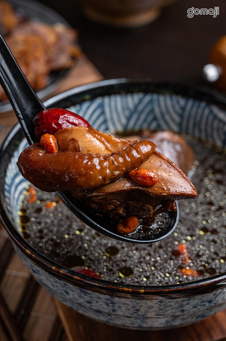 杜仲十全大補雞湯+醋拌麵線