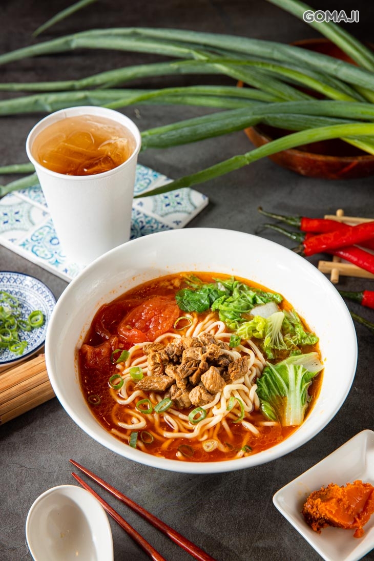 蕃茄牛肉湯麵+蘋果醋