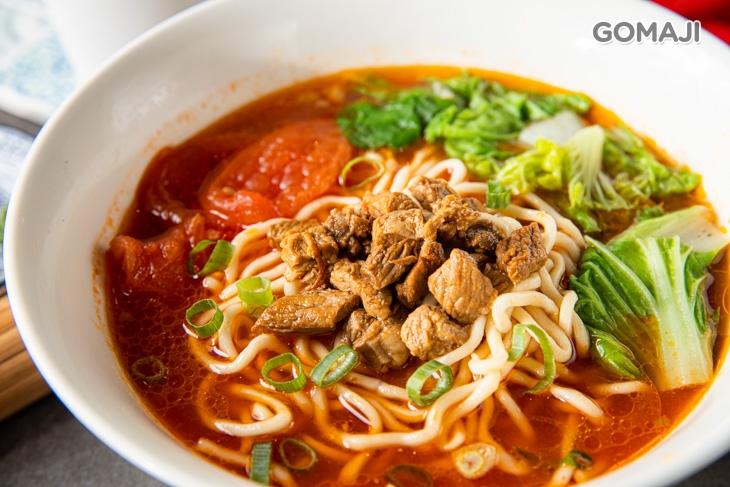 蕃茄牛肉湯麵+蘋果醋