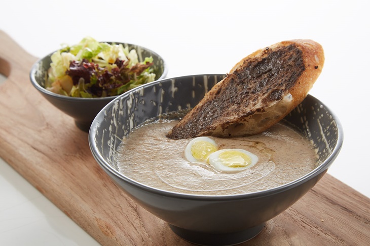 松露油 鵪鶉蛋 ,野菇湯