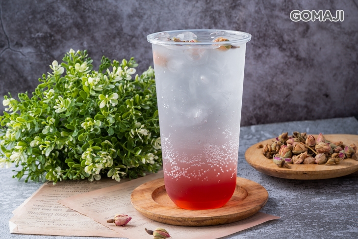 玫瑰荔枝氣泡飲