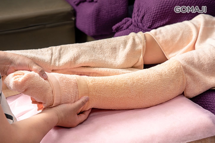 小腿按摩熱敷 