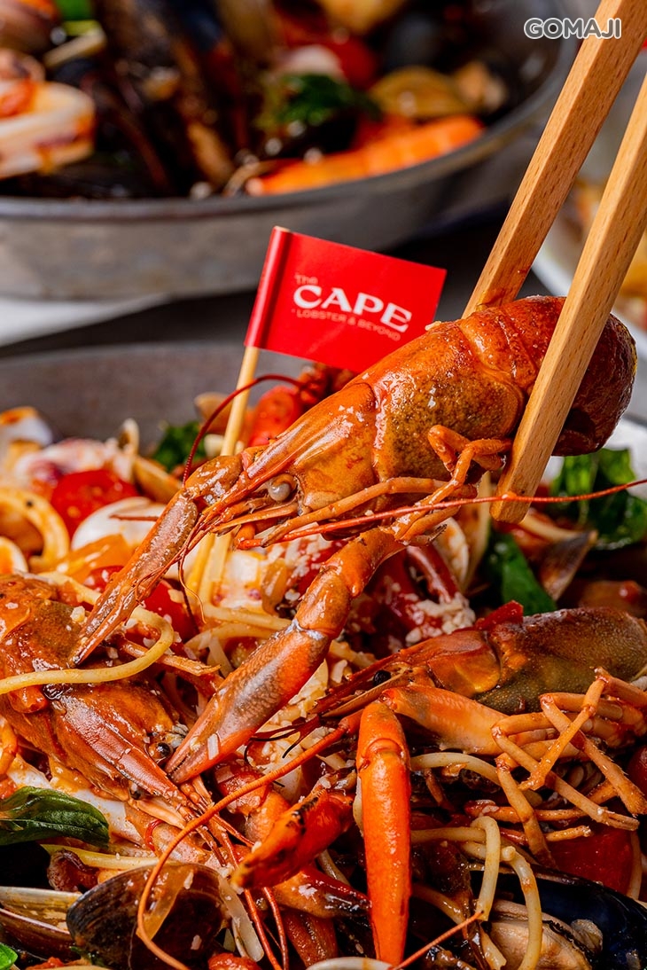 鐵鍋蕃茄小龍蝦海鮮義大利麵