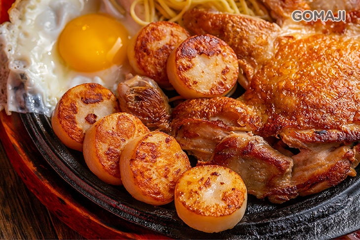 嫩煎干貝+香煎雞腿排