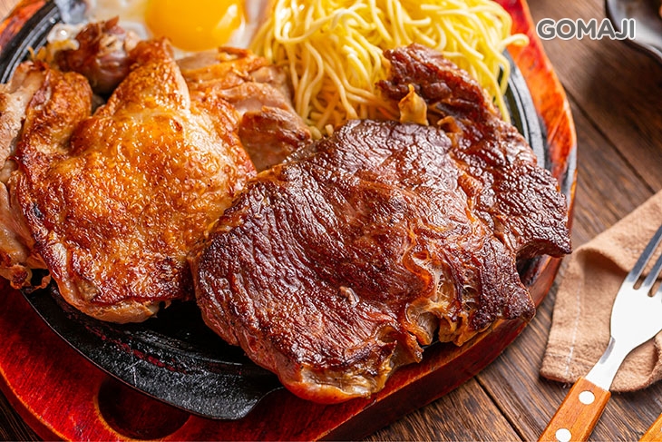 香煎雞腿排+厚片牛排