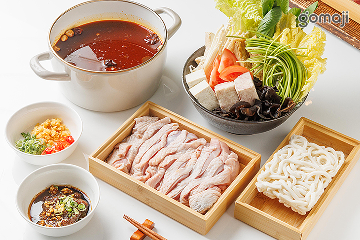 去骨土雞腿排套餐-乾鍋麻辣湯底