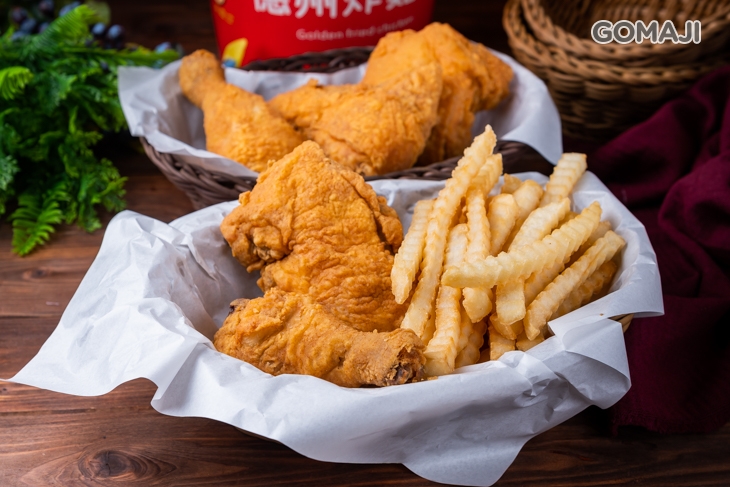 炸雞五個+波浪薯條(大)