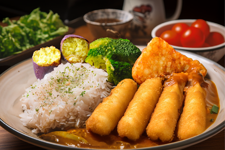 大鮮味炸魚條咖哩
