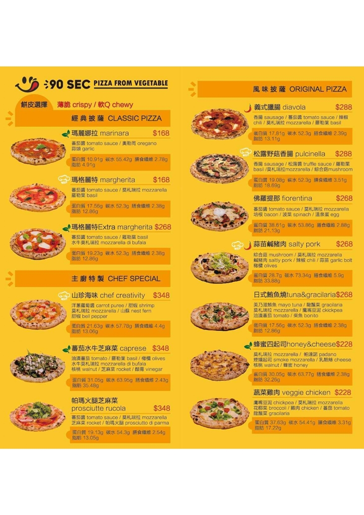 90SEC PIZZA 九十秒窯烤披薩(一店) 