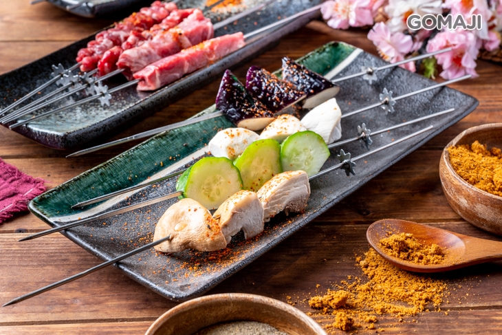 茄子、香菇、杏鮑菇、小黃瓜