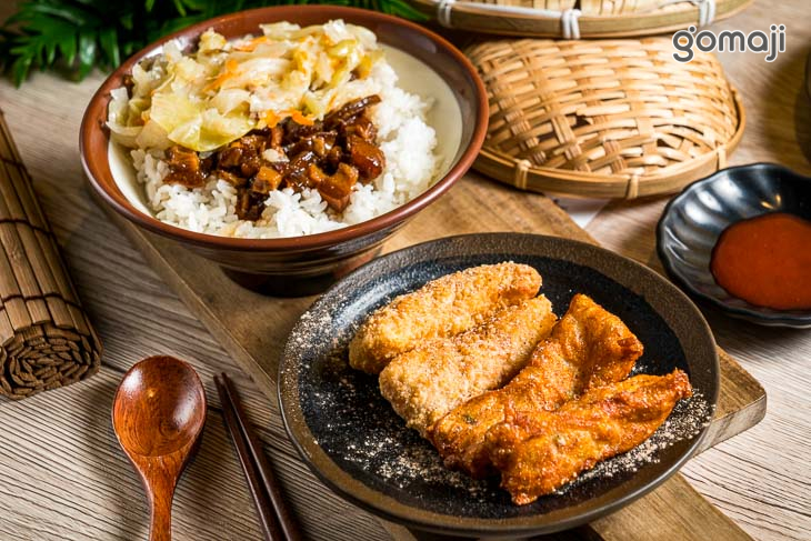 炸雙捲飯（蝦捲、花枝捲）