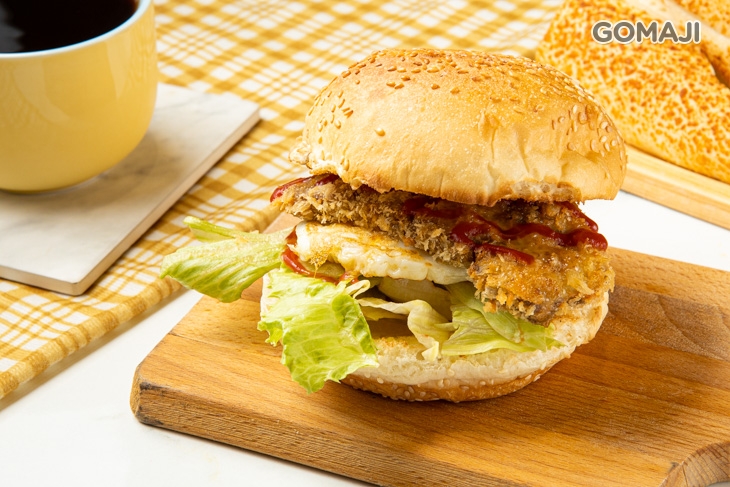 原塊極道炸牛排漢堡 