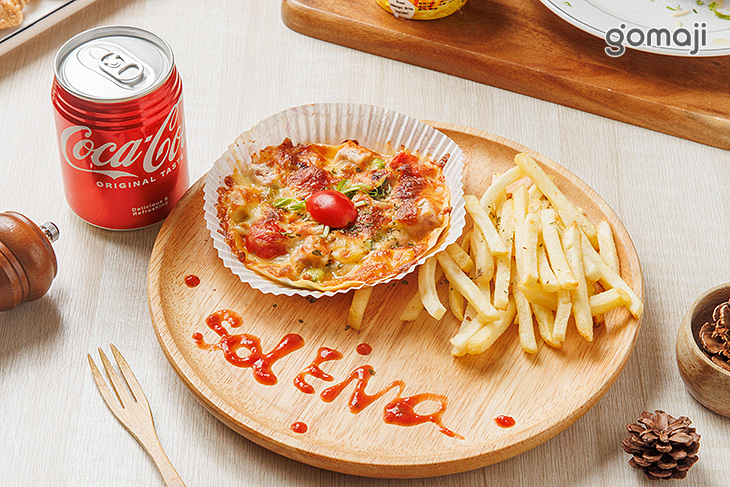 披薩+薯條+飲料 