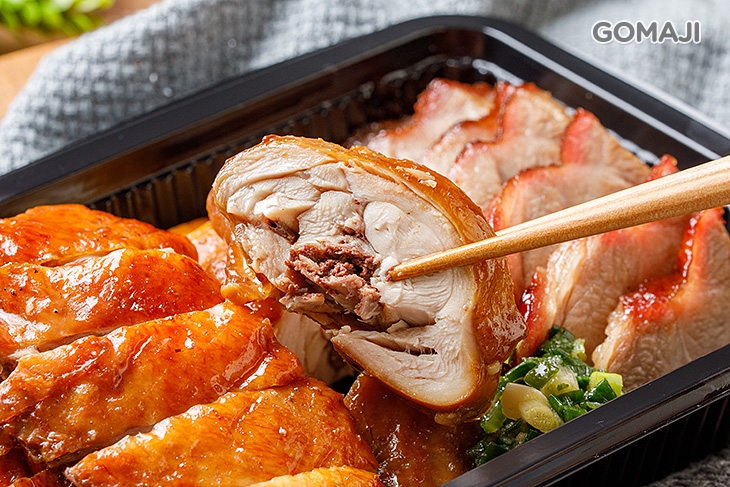 三寶拼盤一份(燒鴨+叉燒+油雞)