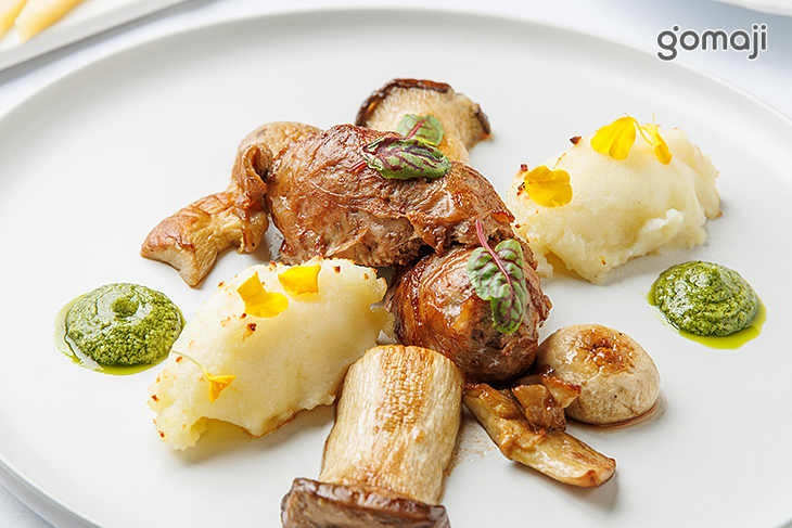 羊肉蕾絲捲 佐馬鈴薯杏鮑菇