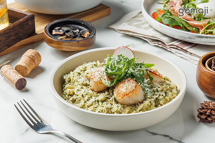 碧海金沙:青醬干貝燉飯