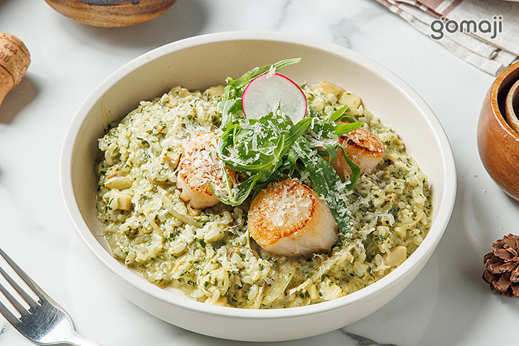 碧海金沙:青醬干貝燉飯