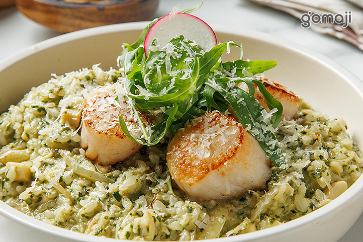 碧海金沙:青醬干貝燉飯