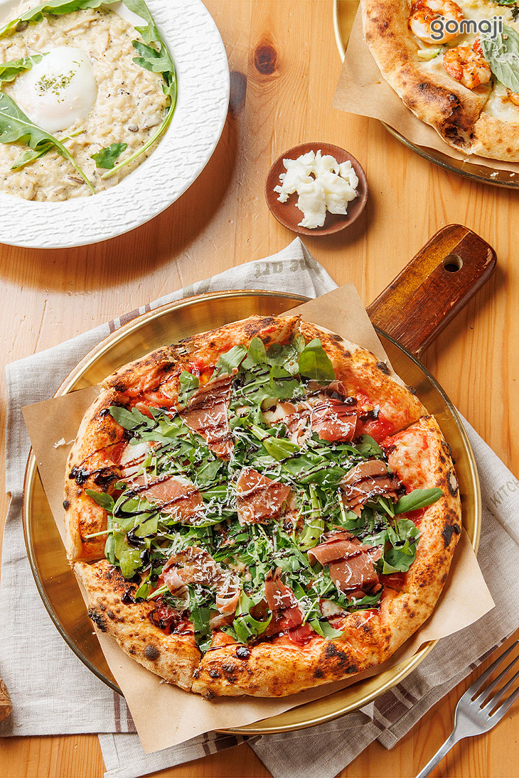 生火腿與芝麻葉