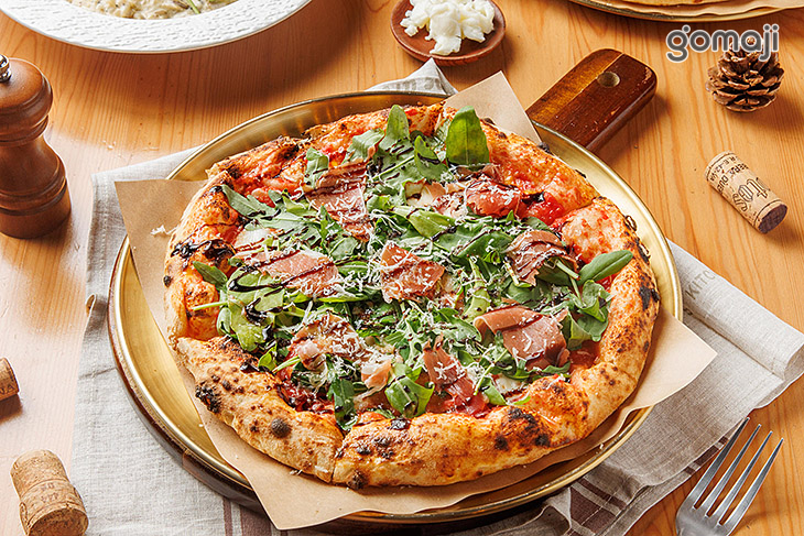 生火腿與芝麻葉