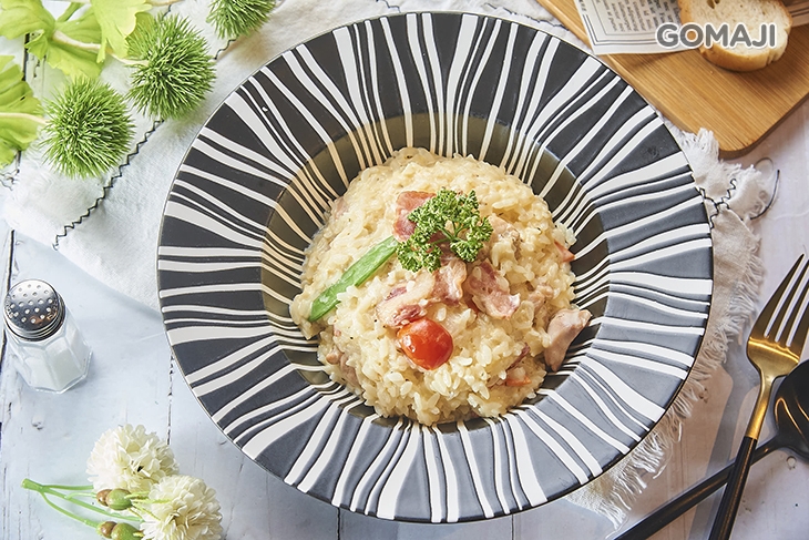 嫩雞培根燉飯(奶油白醬)