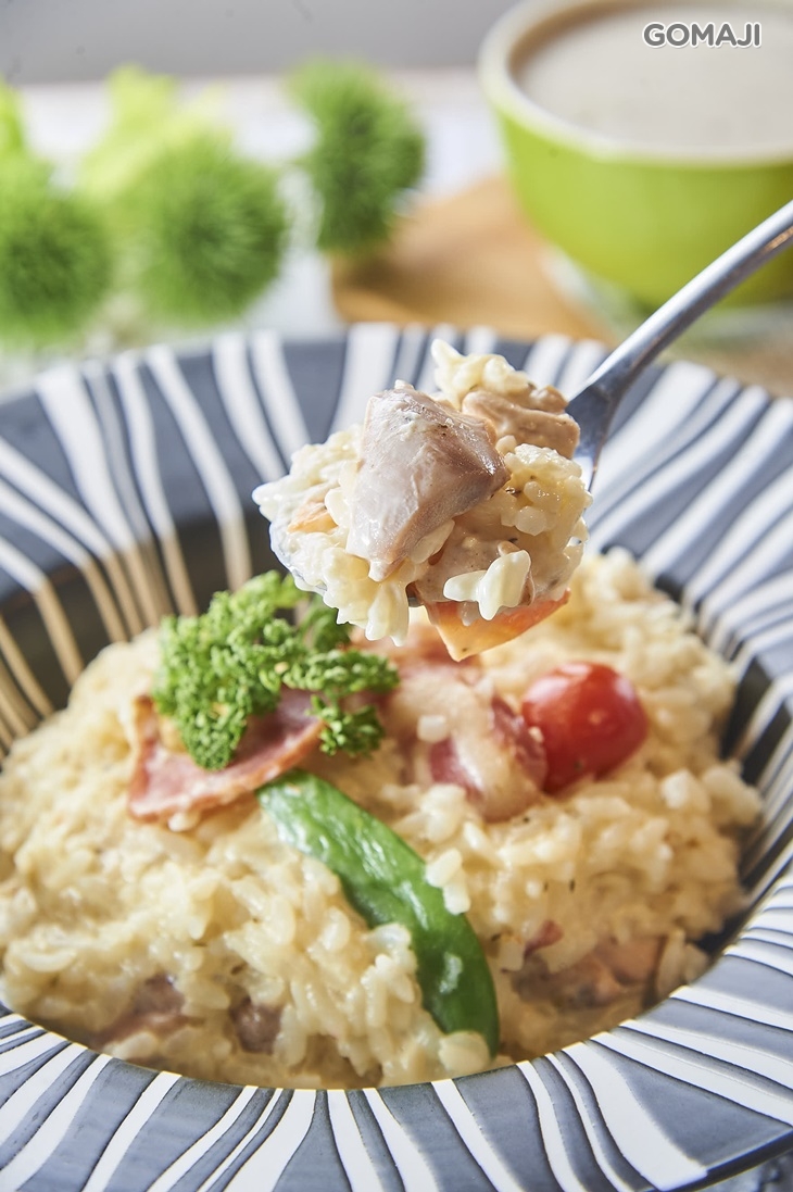 嫩雞培根燉飯(奶油白醬)