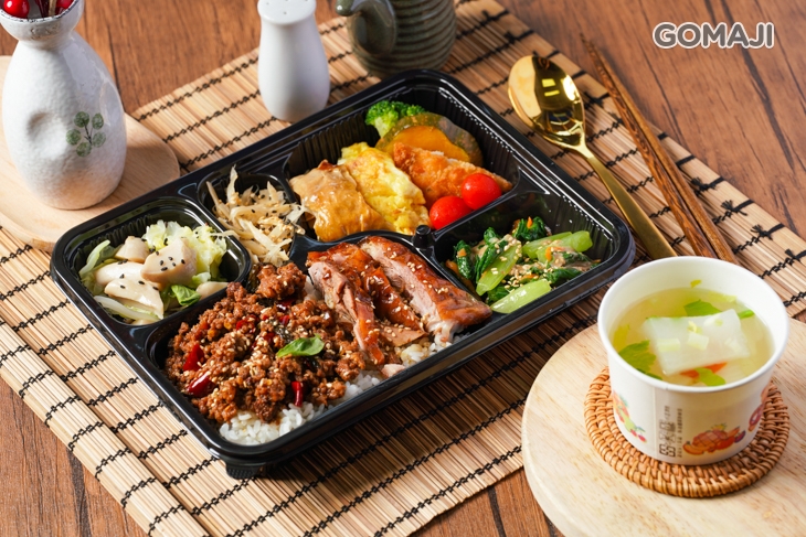 鴨肉拼塔香+蘿蔔湯