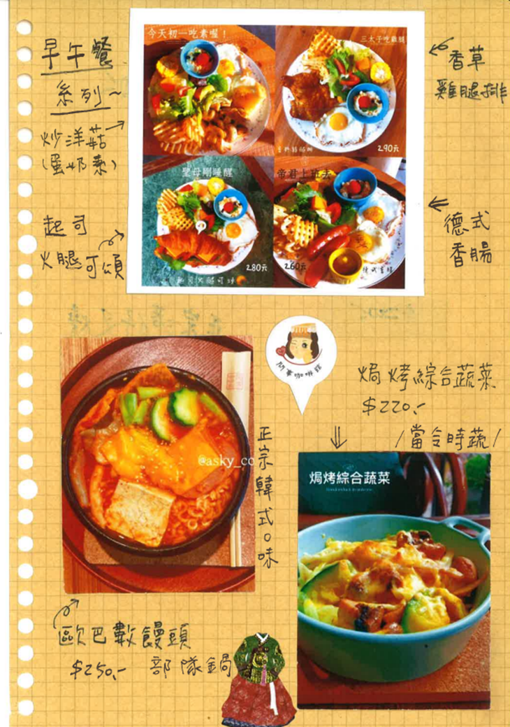 問事咖啡館菜單