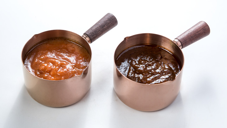 蕃茄洋蔥醬，黑胡椒醬