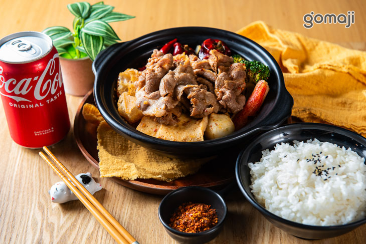 梅花豬肉片-白飯