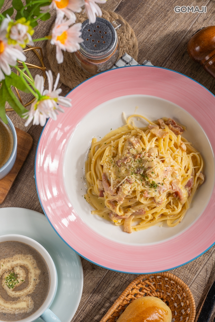 經典培根奶油細扁麵