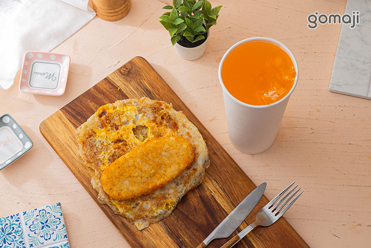 蔥抓餅蛋+薯餅套餐