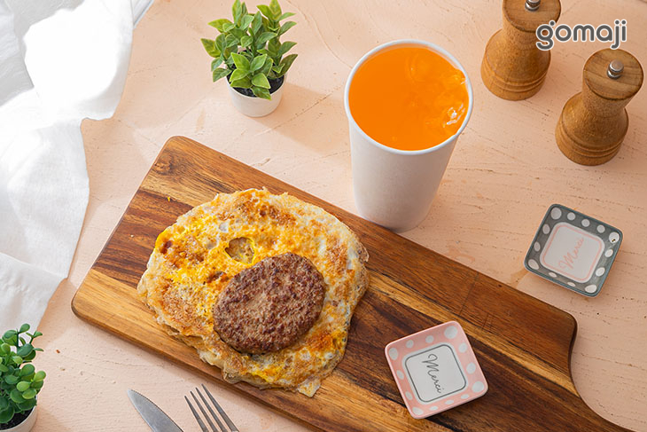 蔥抓餅蛋+厚切牛套餐