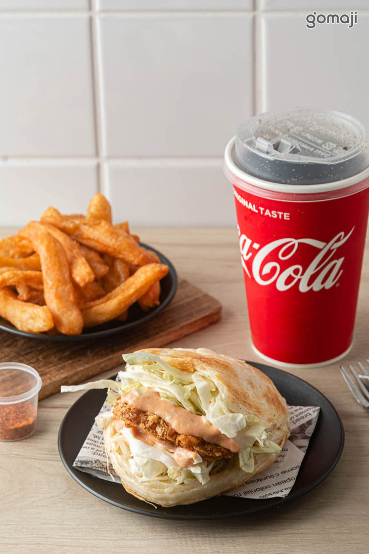 法式塔塔黃金蝦(含高麗菜絲) + 酥炸甜不辣 + 飲品